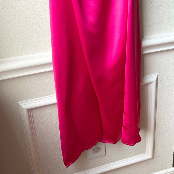 NWT Ramy Brook Milan Open Tie Back Column Gown Hot Pink Sz 12 - Picture 8 of 15